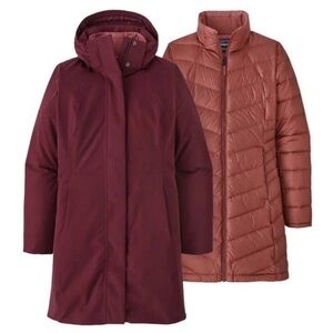Patagonia Burgundy and Rose Tres Parka